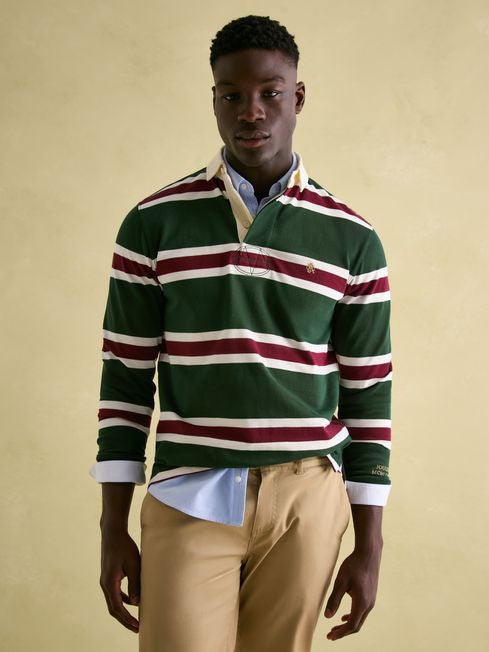 Green striped rugby polo best sale