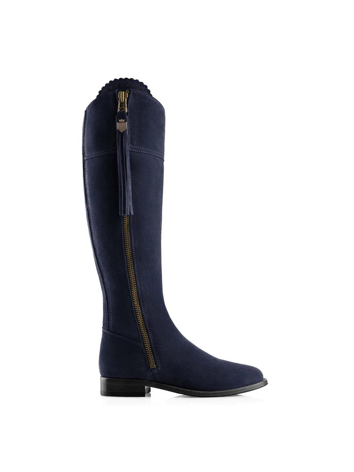 Navy suede 2025 tall boots