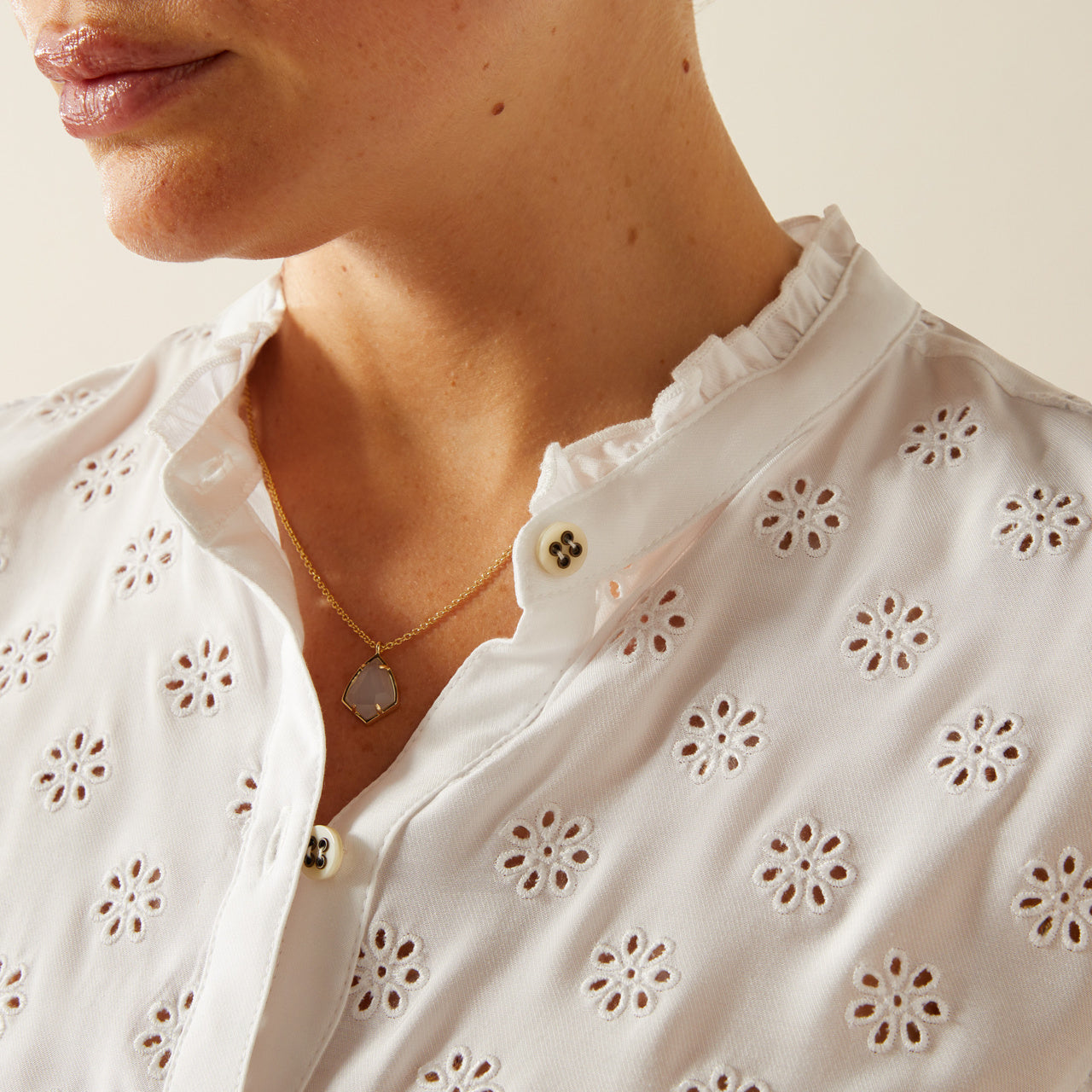 Clarion White Eyelet Blouse