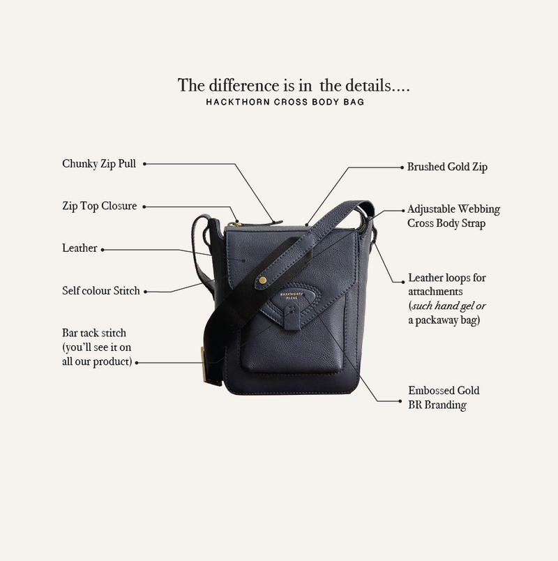 Hackthorn Navy Leather Crossbody Bag