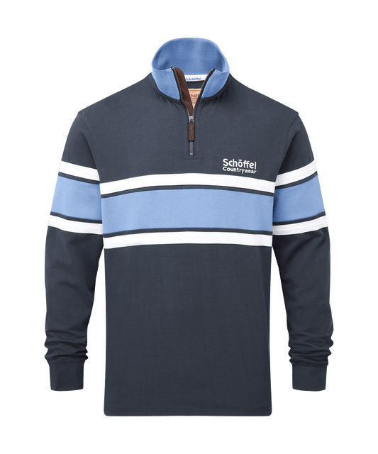 Unisex Exmouth Heritage Quarter Zip Petrol Blue