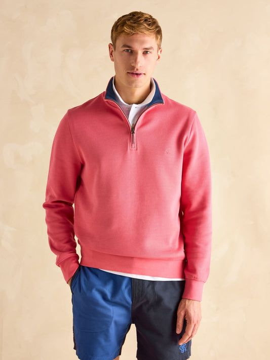 Alistair Pink French Ribbed Knit Sweatshirt