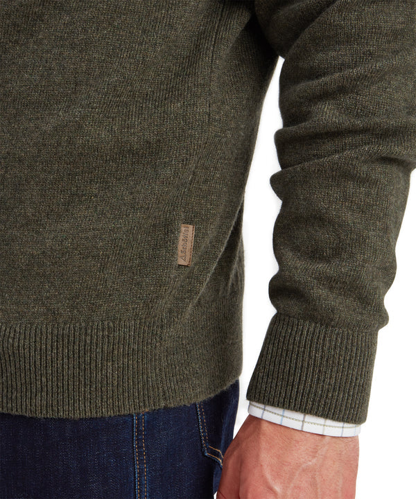 Calton Cotton Cashmere Quarter Zip Jumper Loden Green