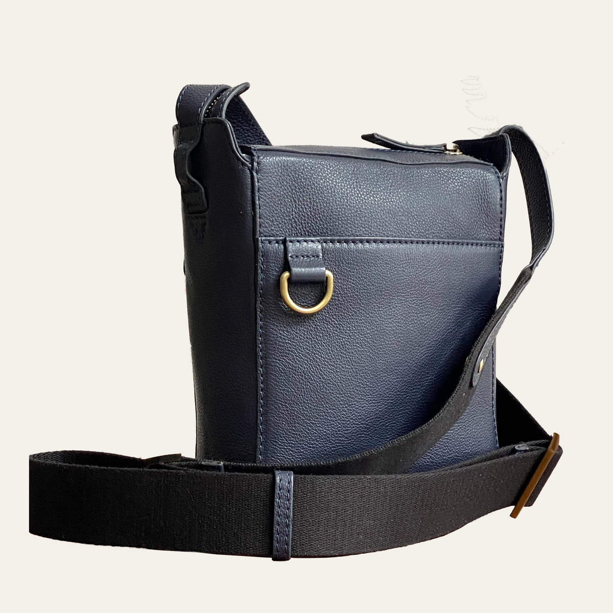 Hackthorn Navy Leather Crossbody Bag