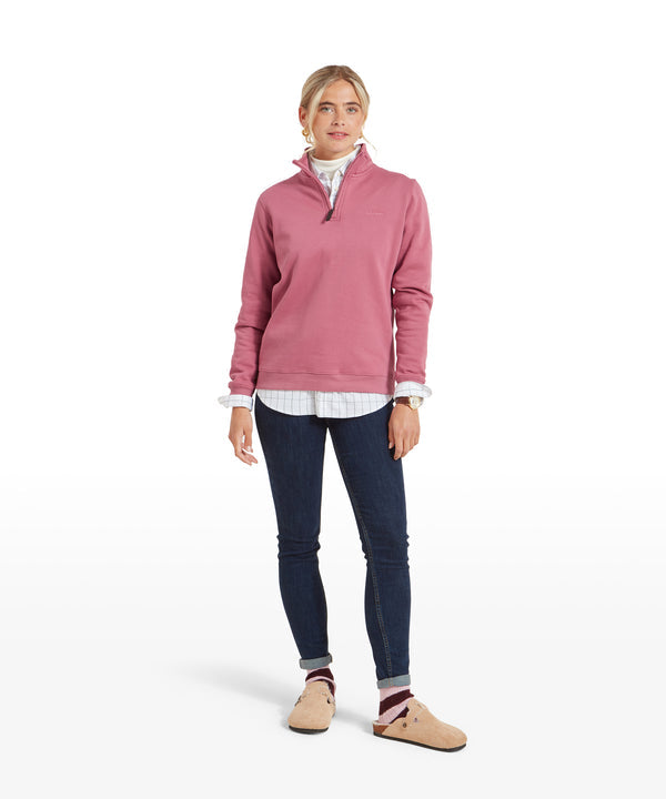 Sennen Cove Quarter Zip Sweatshirt Dark French Rose