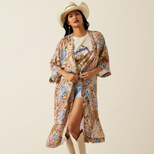 Flora duster shirt prairie floral