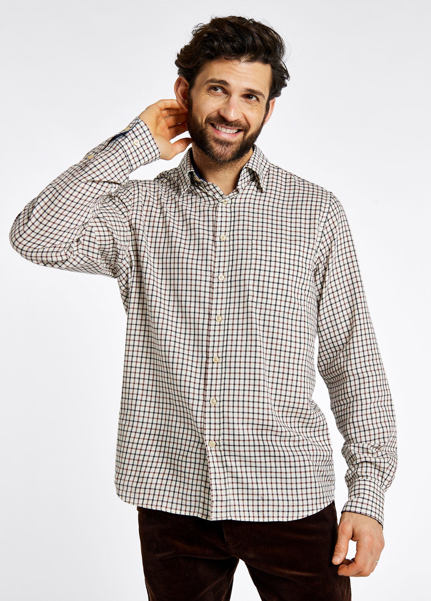 Connell Tattersall Check Shirt Ox Blood