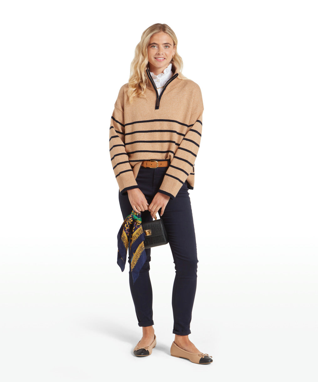 Sandsend Quarter Jumper Warm Sand