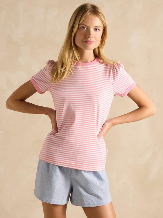 Erin Pink Stripe Short Sleeve T-Shirt