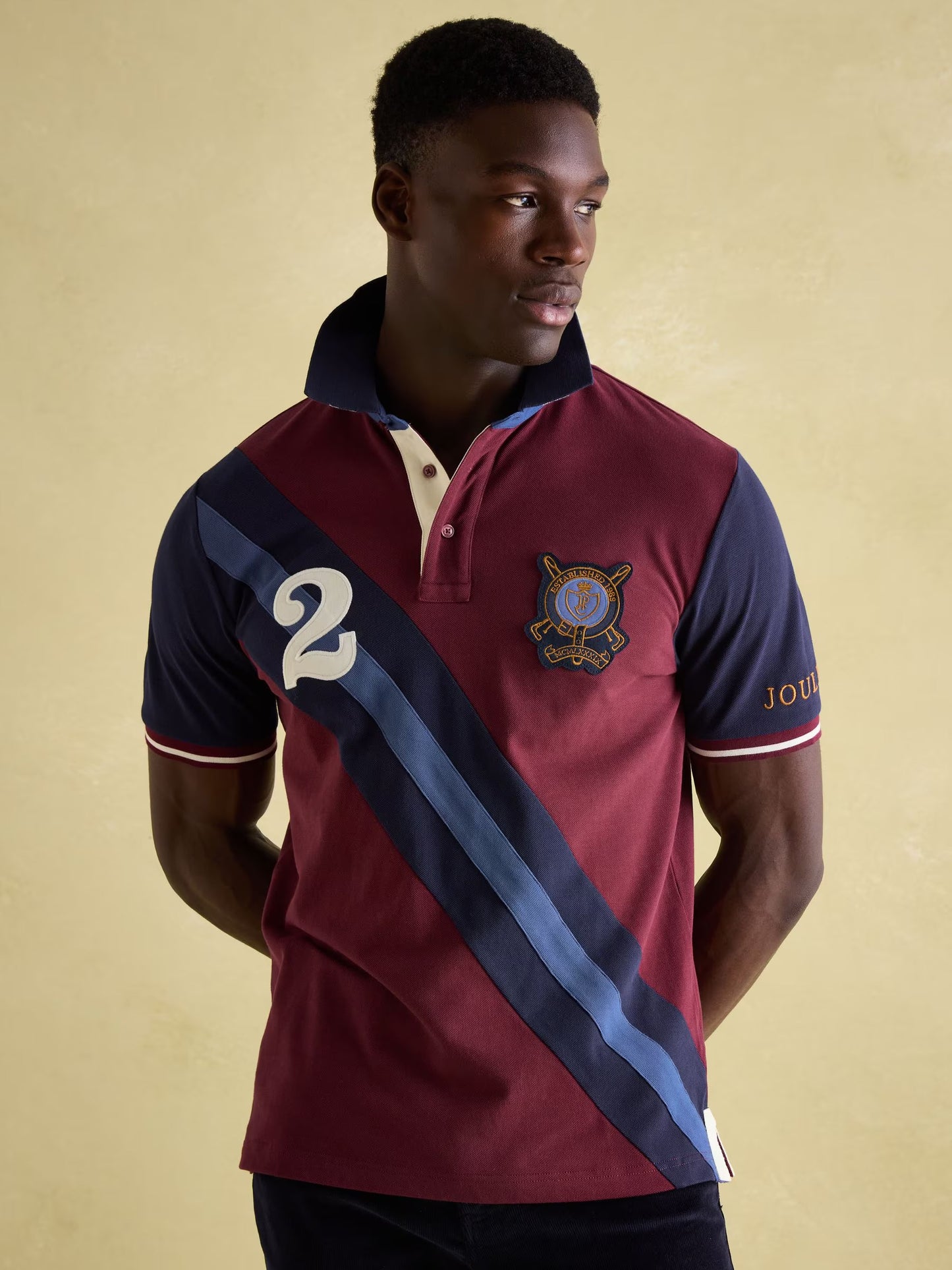 Embellished
Navy/Burgundy Classic Fit Polo Shirt