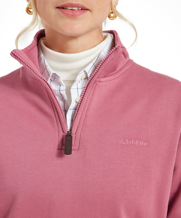 Sennen Cove Quarter Zip Sweatshirt Dark French Rose