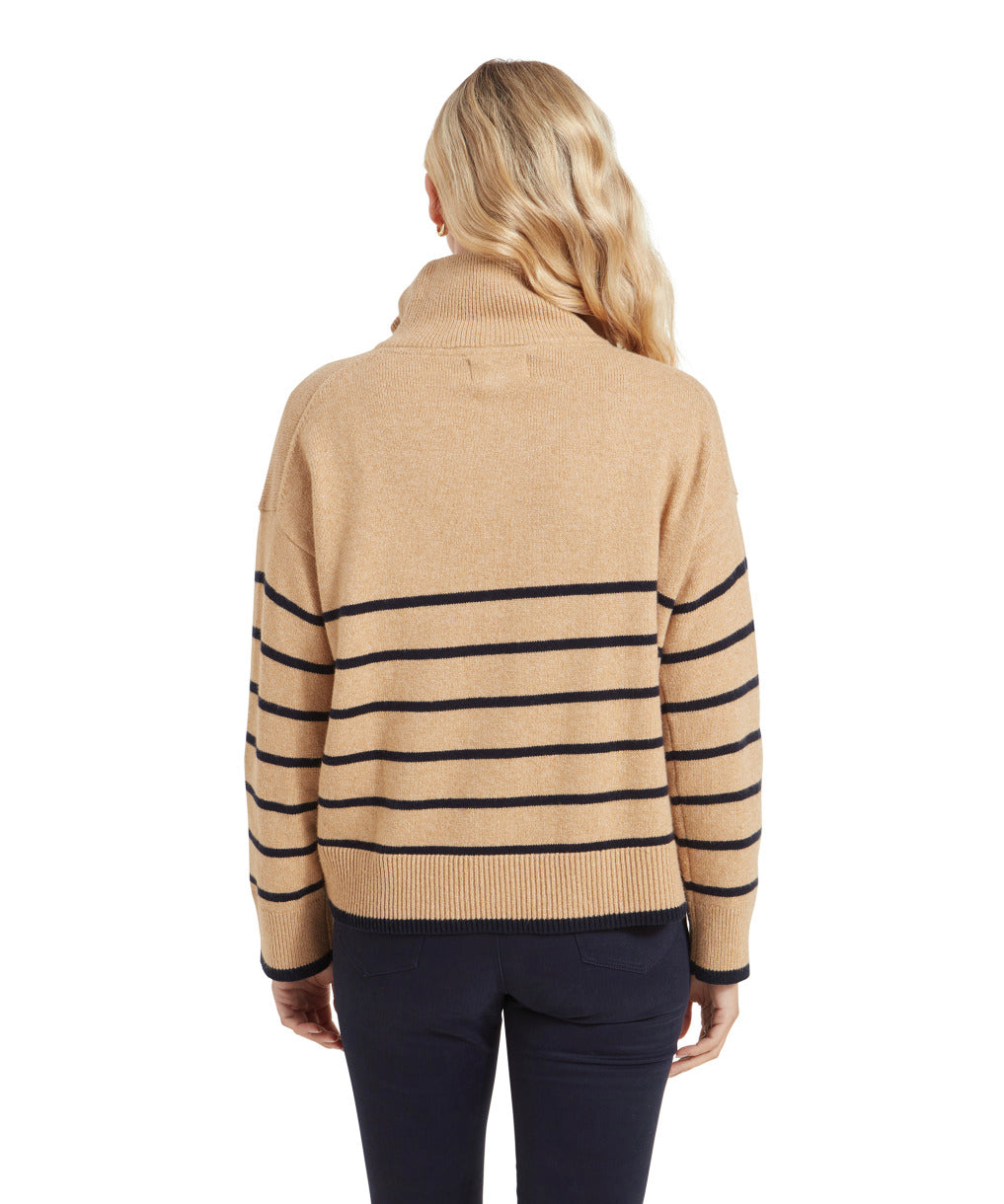 Sandsend Quarter Jumper Warm Sand