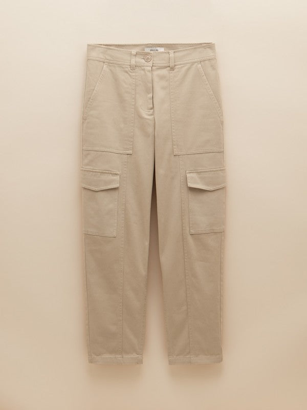 Tapered cargo trousers ecru