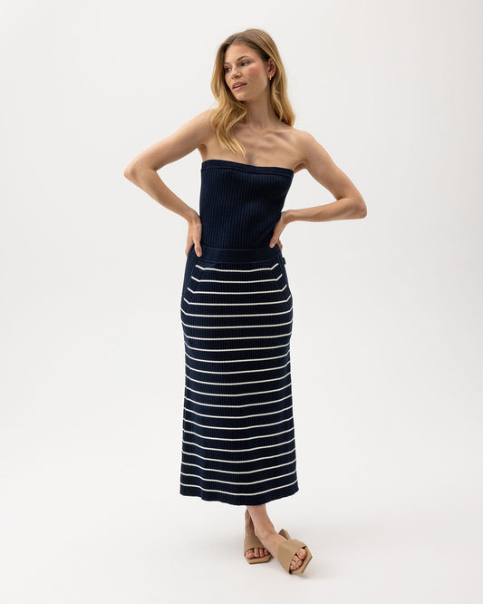 Cissi Skirt Navy/Off White