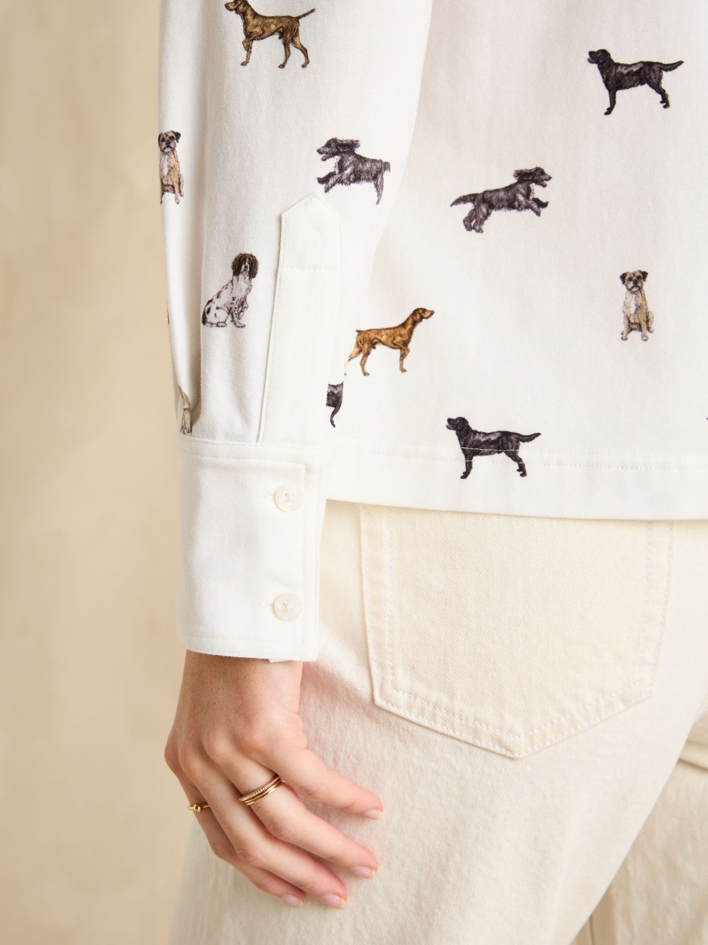 Eleanor Tomlinson Cream Dogs Jersey Shirt