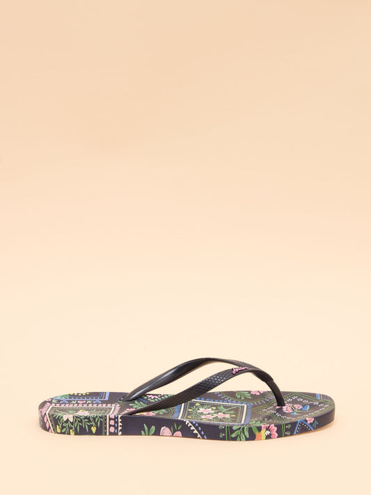 Sunvale Navy Printed Flip Flops