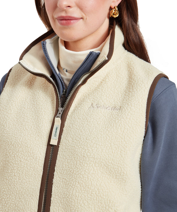 Lyndon Retro Fleece Gilet Ecru