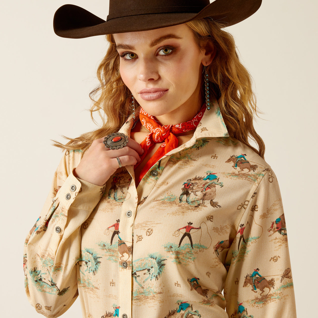 Homestyle shirt round up print