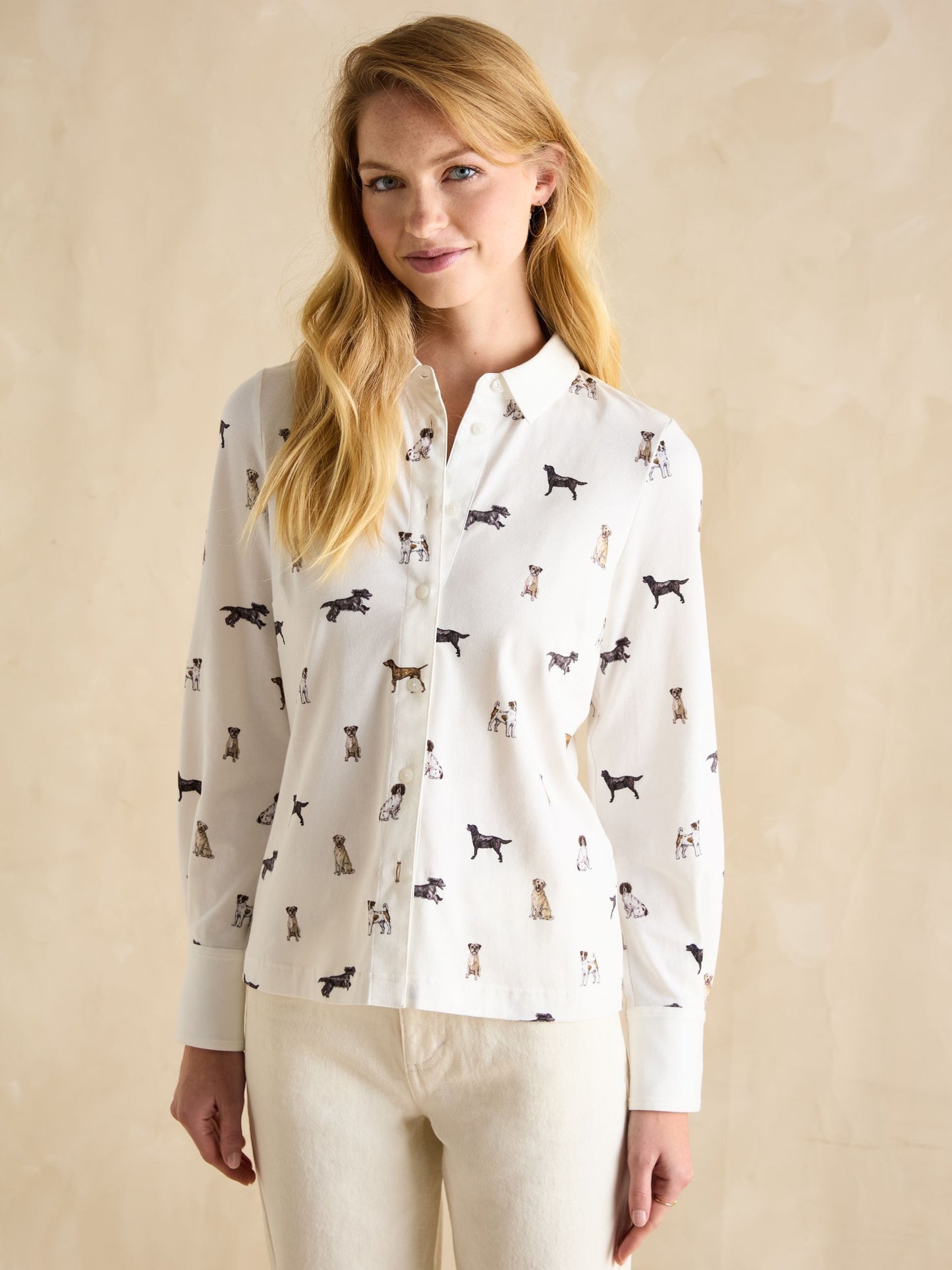 Eleanor Tomlinson Cream Dogs Jersey Shirt