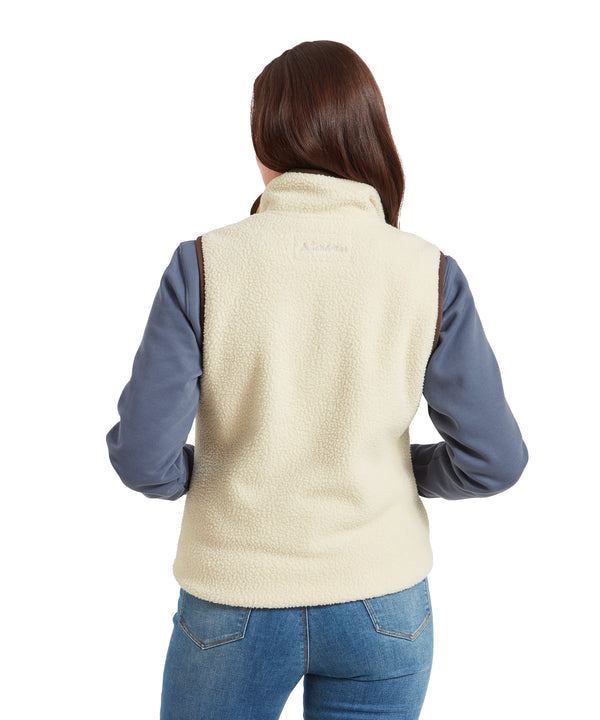 Lyndon Retro Fleece Gilet Ecru