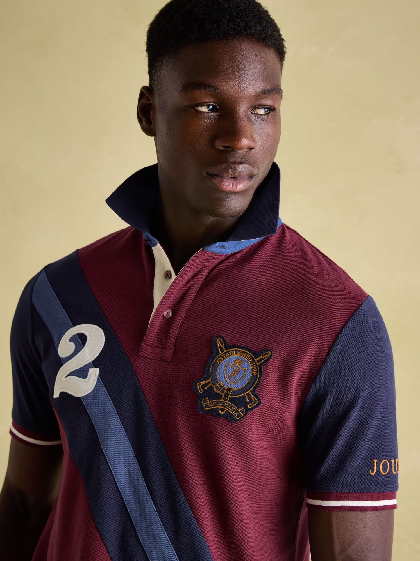 Embellished
Navy/Burgundy Classic Fit Polo Shirt