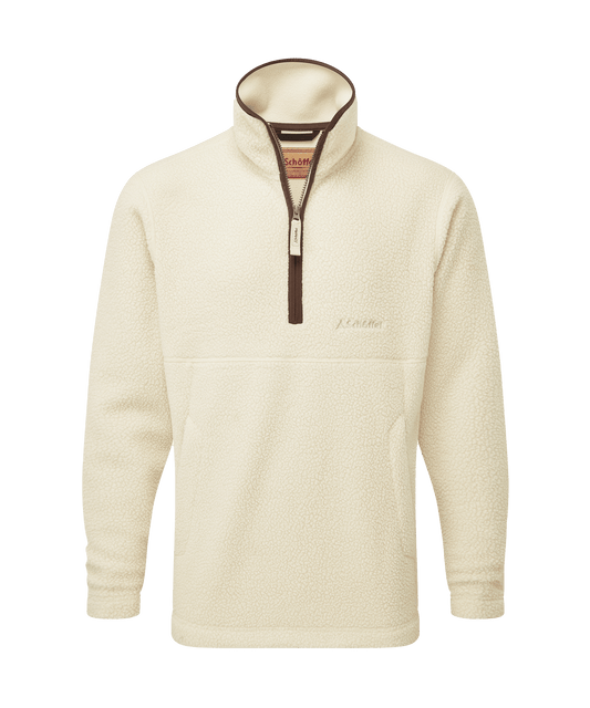 Berkeley Retro Quarter Zip Fleece Ecru