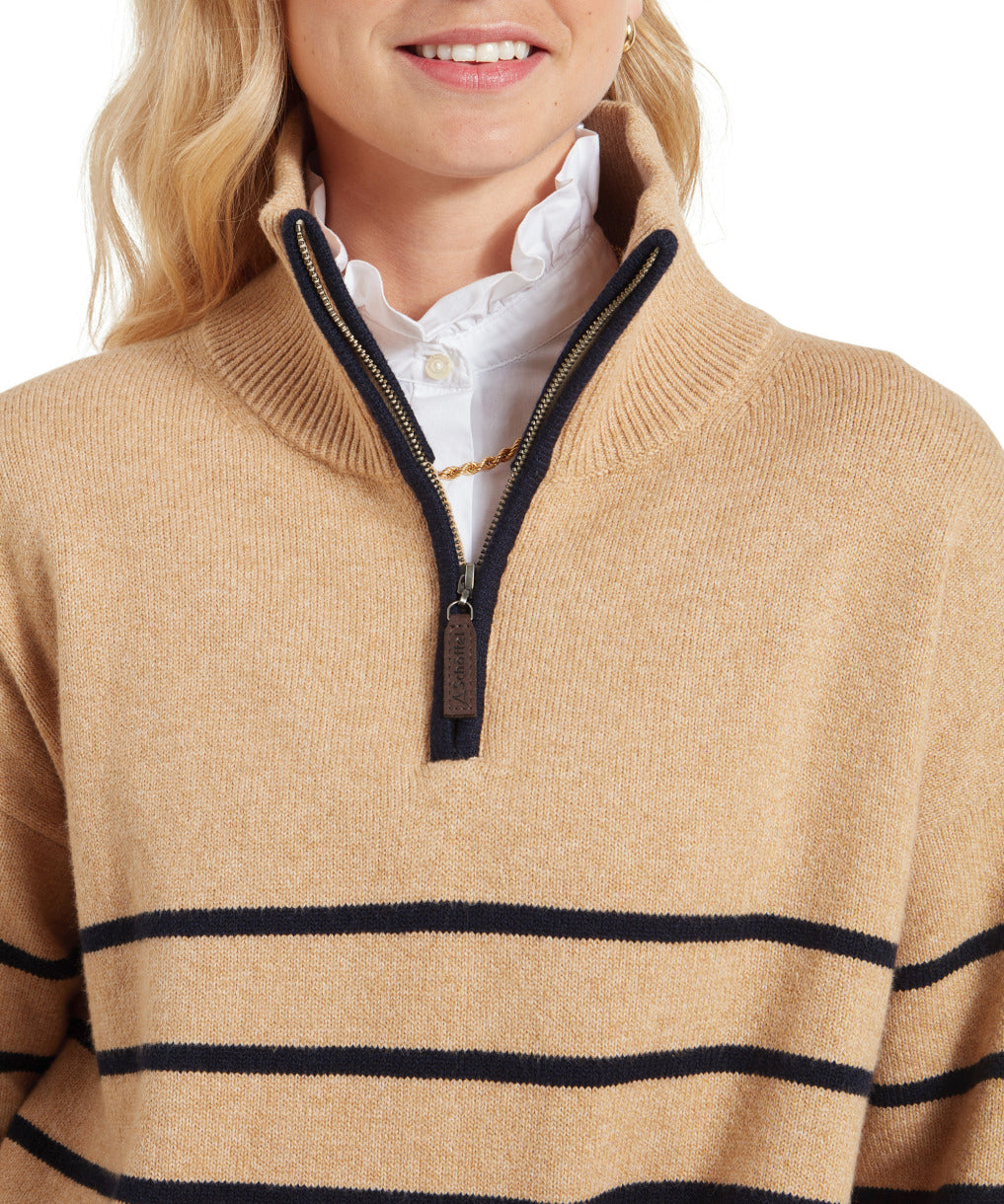 Sandsend Quarter Jumper Warm Sand