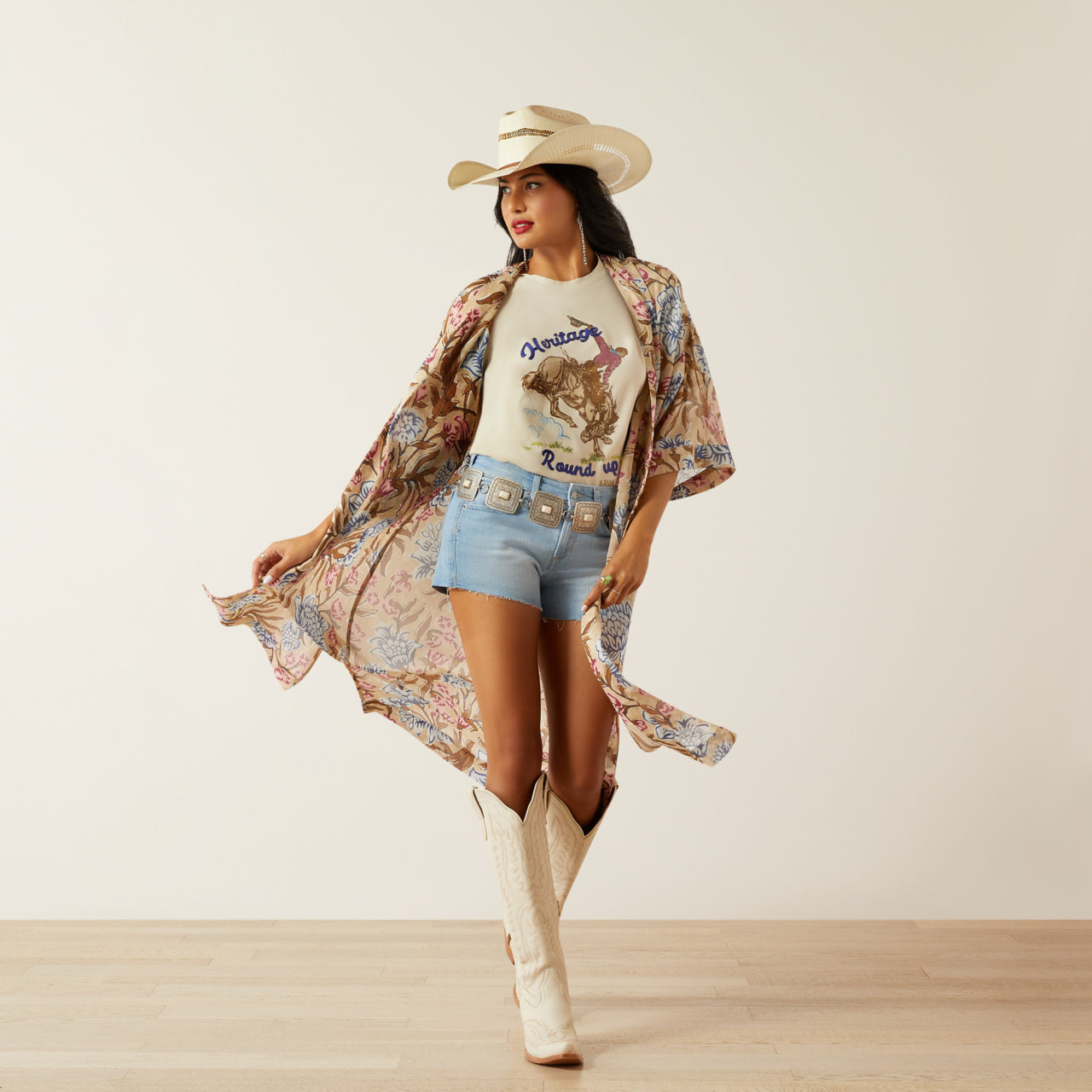 Flora duster shirt prairie floral