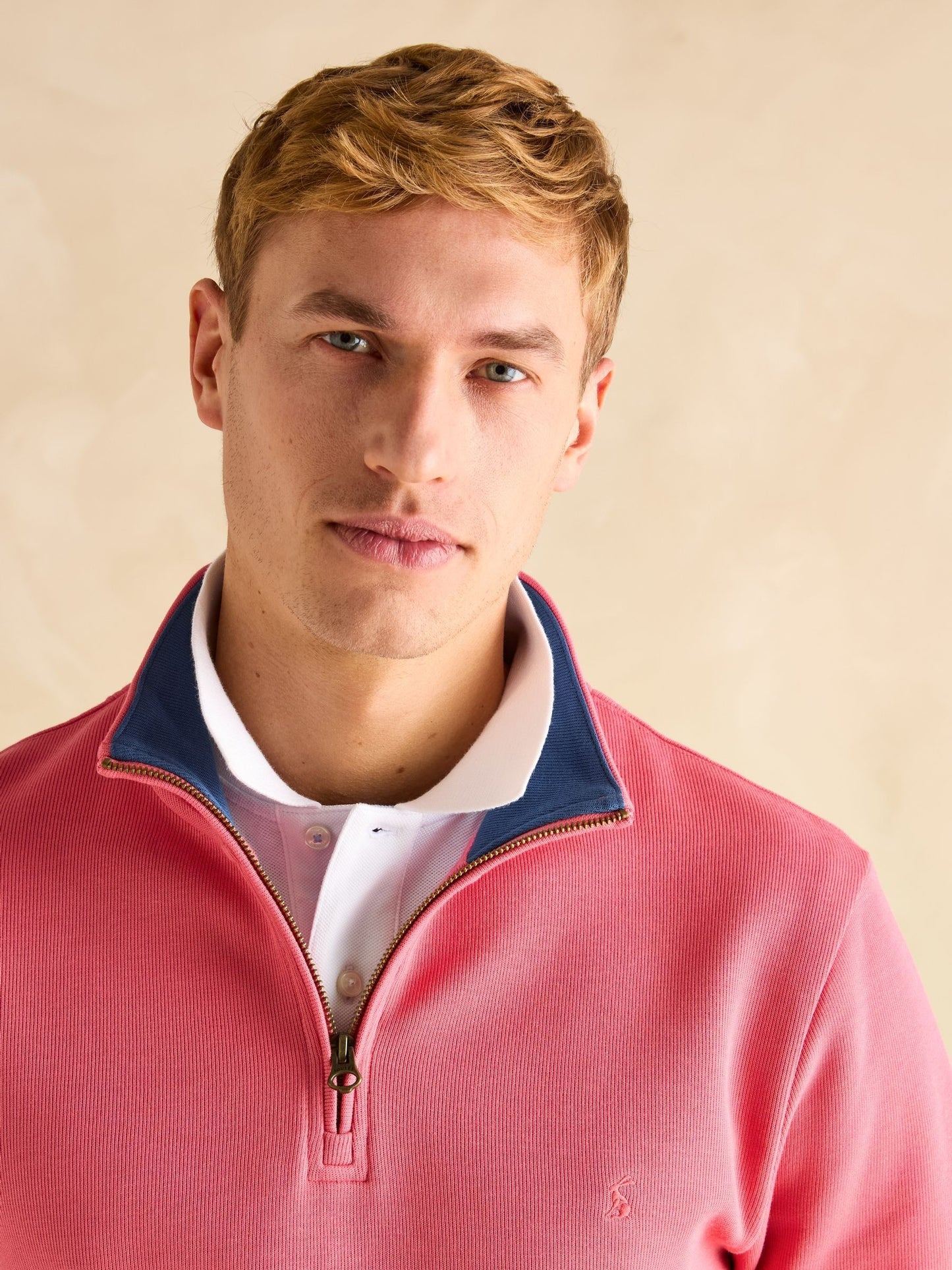 Alistair Pink French Ribbed Knit Sweatshirt