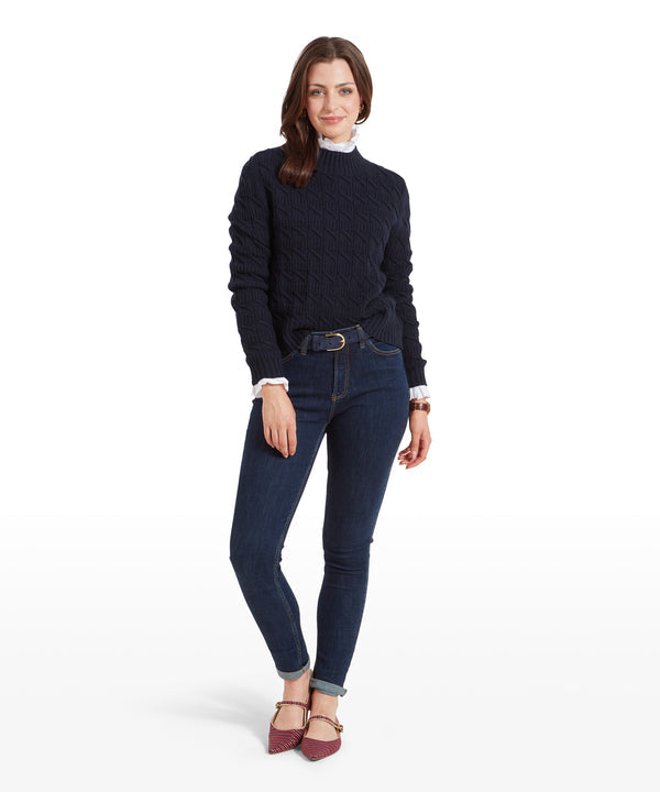 Sandsend Cable Jumper Navy