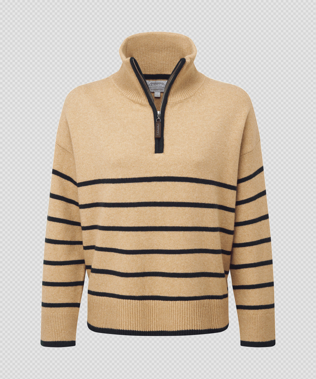 Sandsend Quarter Jumper Warm Sand