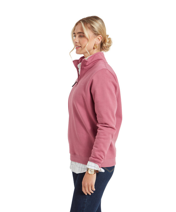 Sennen Cove Quarter Zip Sweatshirt Dark French Rose