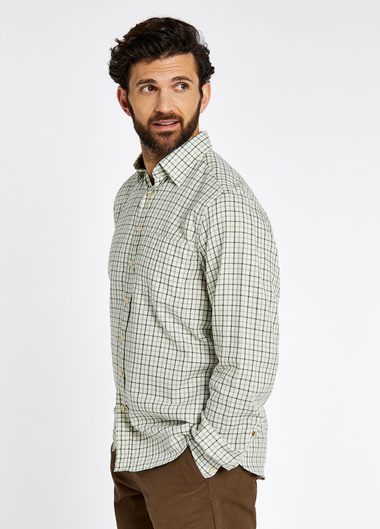 Connell Tattersall Check Shirt Sage