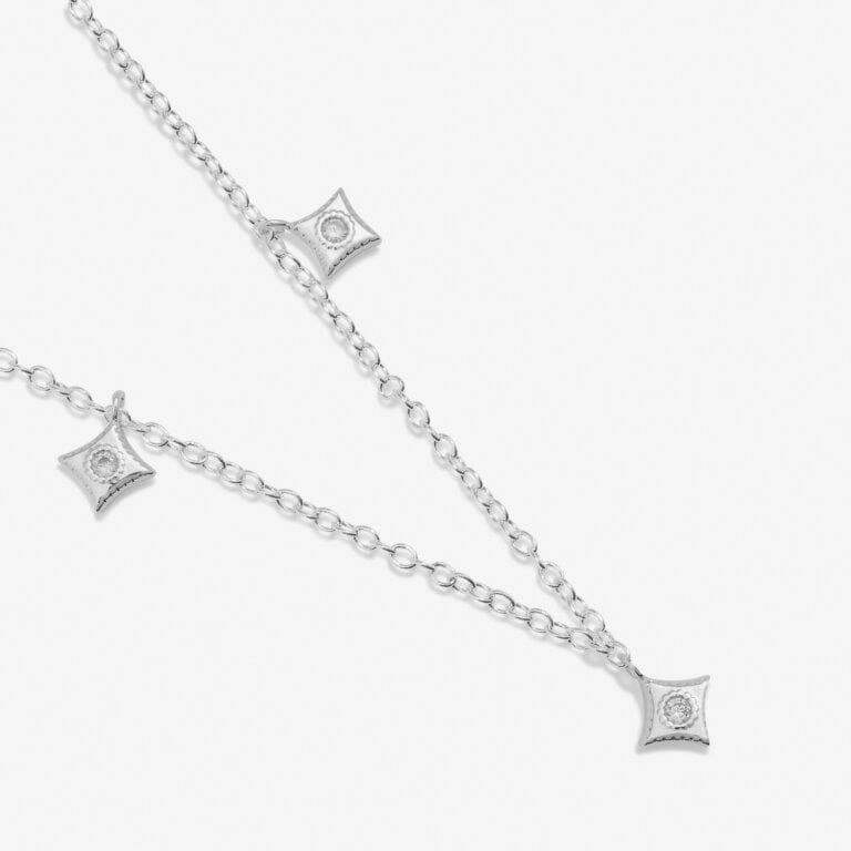 Style Stories Scatter Charm Necklace In Silver Plating