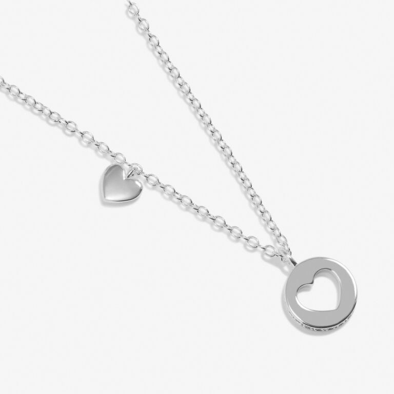 Style Stories Pavé Edge Heart Necklace In Silver Plating