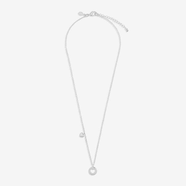 Style Stories Pavé Edge Heart Necklace In Silver Plating