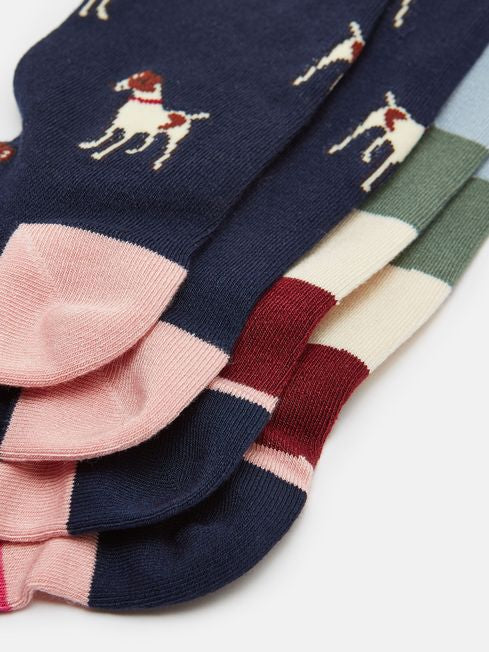 Everyday
Navy/Pink Pack of Two Socks