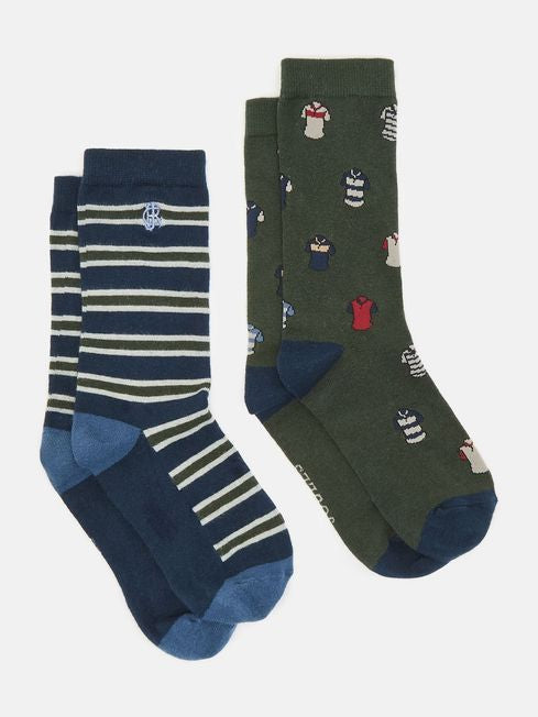 Kingsbury
Green/Navy Pack of Two Socks