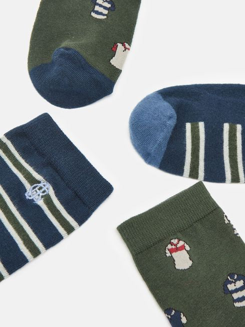 Kingsbury
Green/Navy Pack of Two Socks