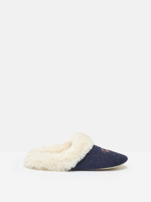 Slippet Luxe
Navy Embroided Slippers