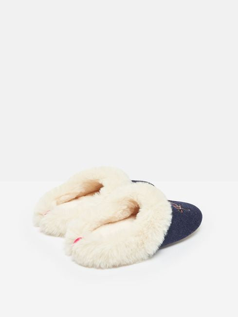 Slippet Luxe
Navy Embroided Slippers