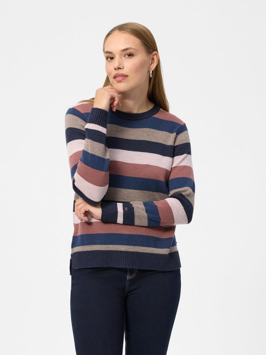 Joe Knit Jumper Pale Pink Stripe