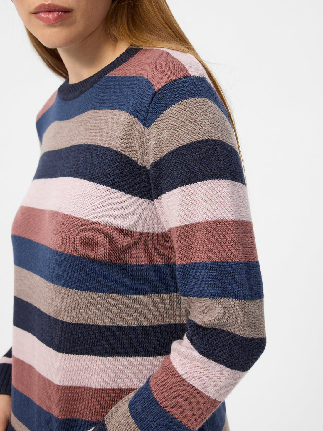 Joe Knit Jumper Pale Pink Stripe