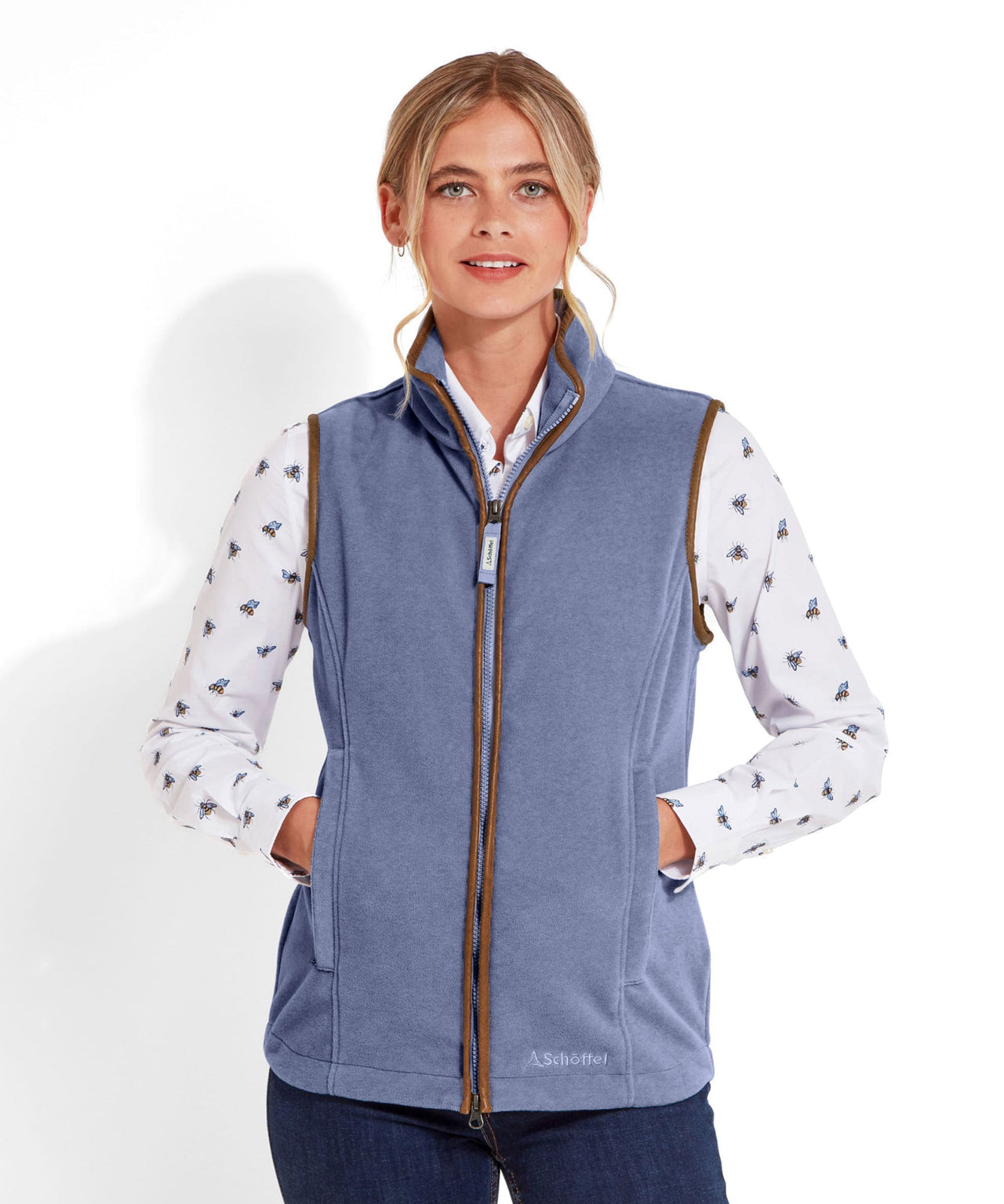 Lyndon Fleece Gilet Stone Blue