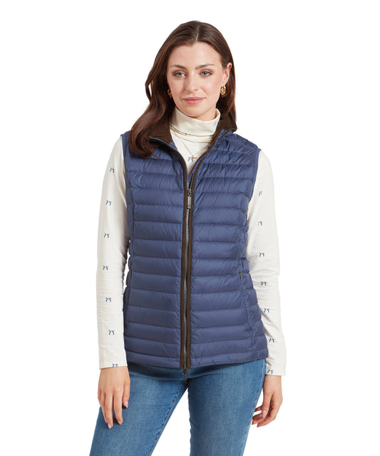 Launde Down Gilet Stone Blue