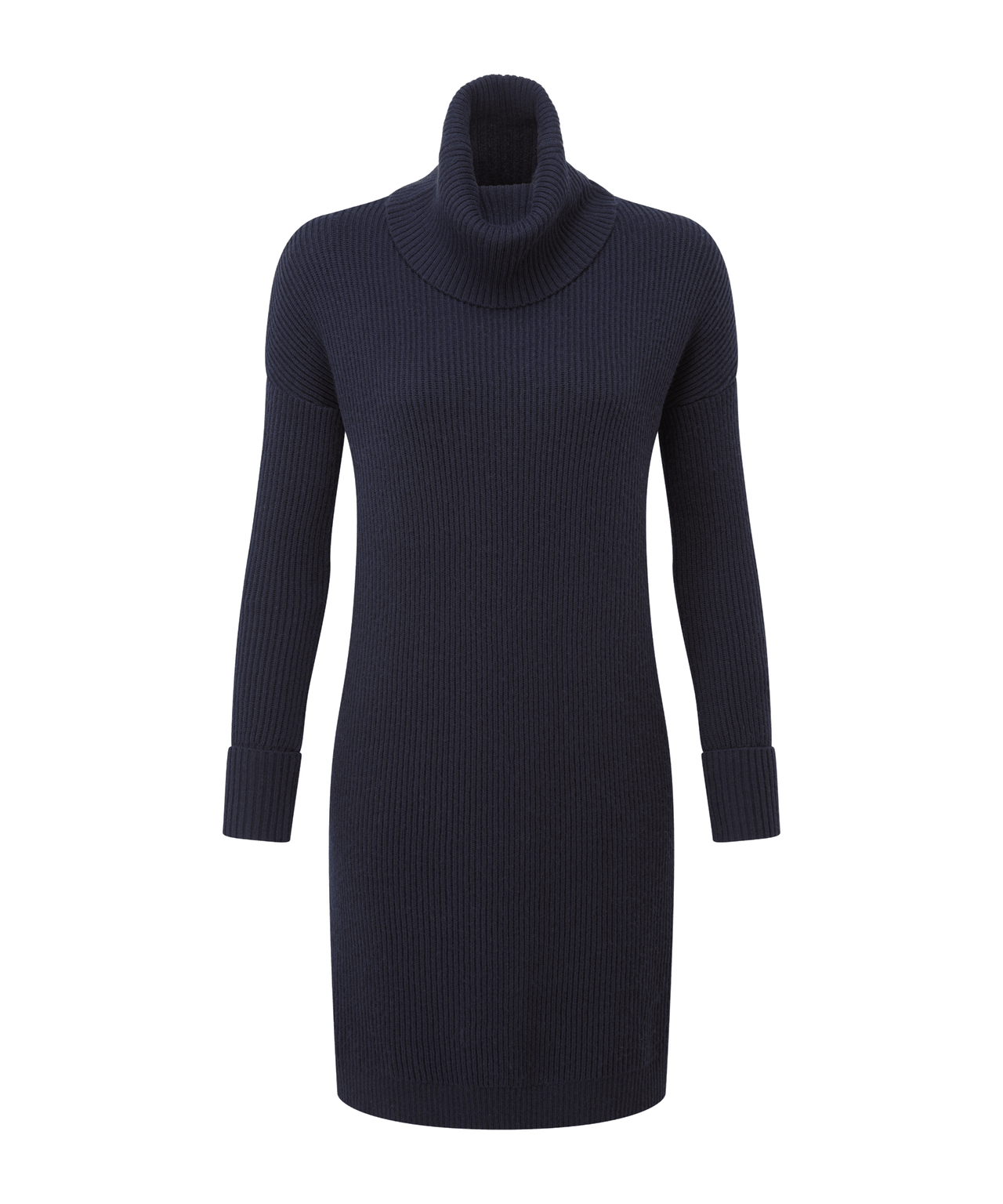 Filey Roll Neck Dress Navy