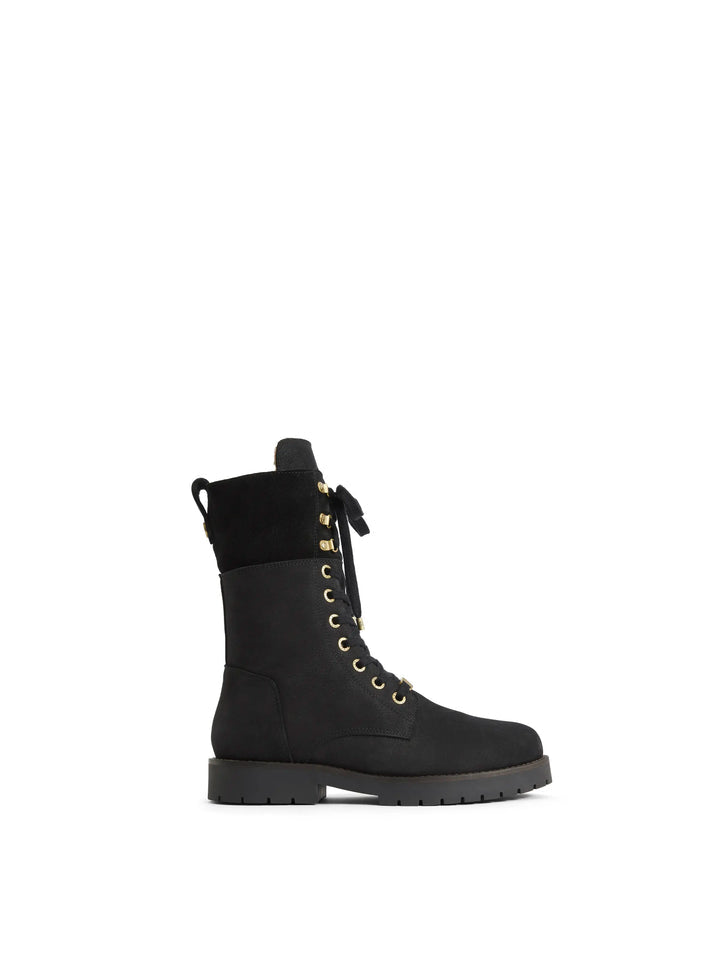 Anglesey Stockist Exclusive
Shearling Lined Combat Boots - Black Nubuck