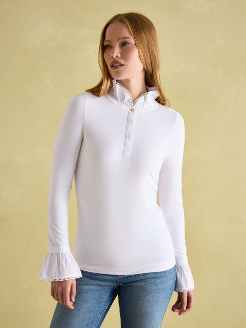 Kate
White Long Sleeve Frilled Neck Top