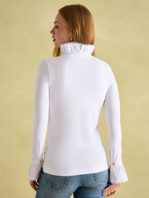 Kate
White Long Sleeve Frilled Neck Top