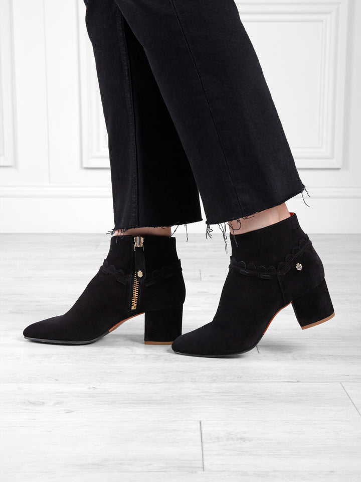 Bakewell Black Heeled Ankle Boots